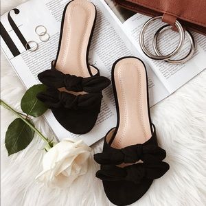 Kyndall Black Suede Slide Sandals